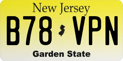 NJ license plate B78VPN