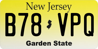 NJ license plate B78VPQ