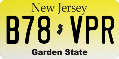 NJ license plate B78VPR