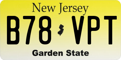 NJ license plate B78VPT