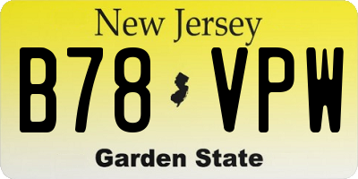 NJ license plate B78VPW