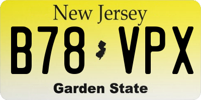 NJ license plate B78VPX