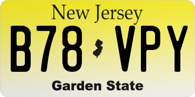 NJ license plate B78VPY