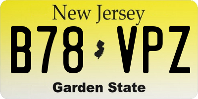 NJ license plate B78VPZ
