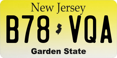 NJ license plate B78VQA