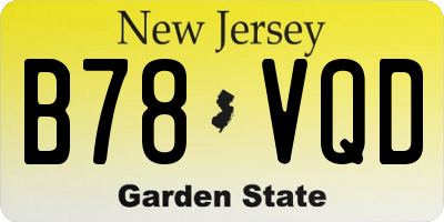 NJ license plate B78VQD