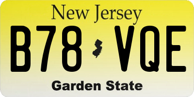 NJ license plate B78VQE