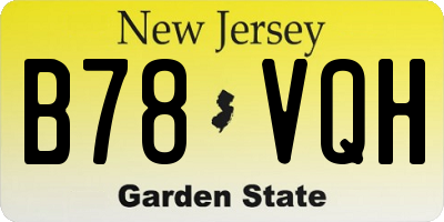 NJ license plate B78VQH