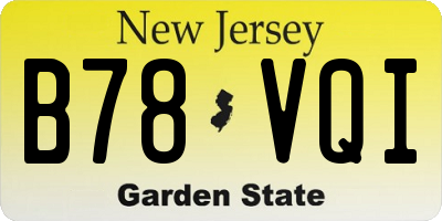 NJ license plate B78VQI