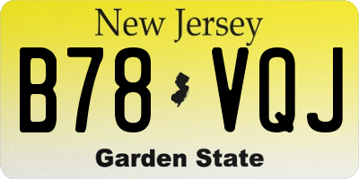 NJ license plate B78VQJ