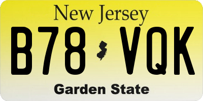 NJ license plate B78VQK