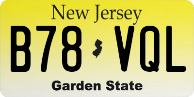 NJ license plate B78VQL