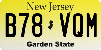 NJ license plate B78VQM