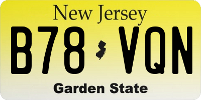 NJ license plate B78VQN