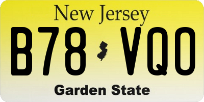 NJ license plate B78VQO