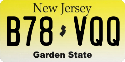 NJ license plate B78VQQ
