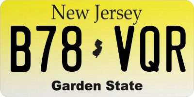 NJ license plate B78VQR