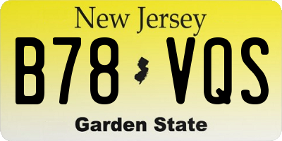 NJ license plate B78VQS
