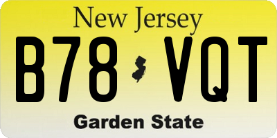 NJ license plate B78VQT