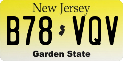 NJ license plate B78VQV