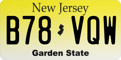 NJ license plate B78VQW