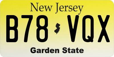 NJ license plate B78VQX