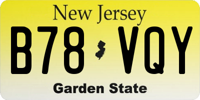 NJ license plate B78VQY