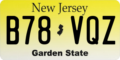 NJ license plate B78VQZ