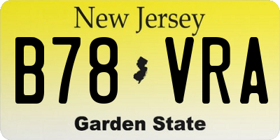 NJ license plate B78VRA