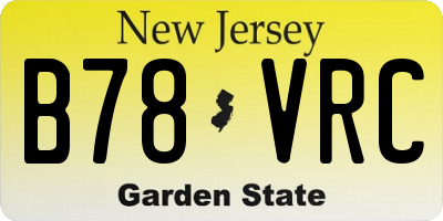 NJ license plate B78VRC