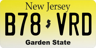 NJ license plate B78VRD