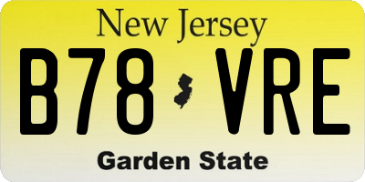 NJ license plate B78VRE