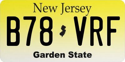 NJ license plate B78VRF