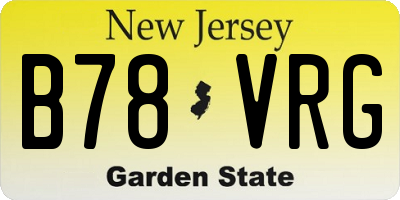 NJ license plate B78VRG