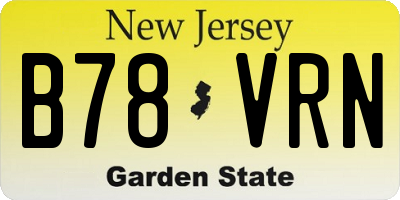 NJ license plate B78VRN
