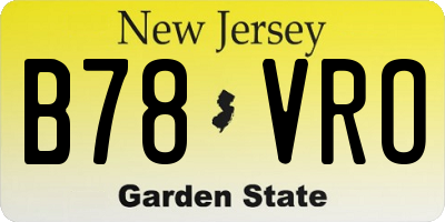 NJ license plate B78VRO