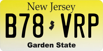 NJ license plate B78VRP