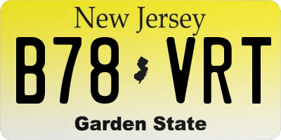 NJ license plate B78VRT