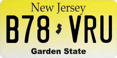 NJ license plate B78VRU
