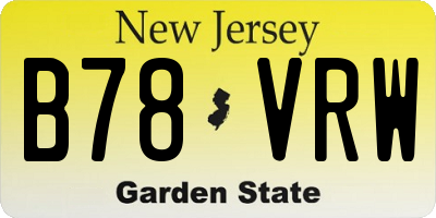 NJ license plate B78VRW