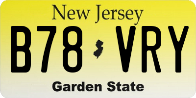 NJ license plate B78VRY
