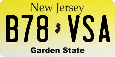 NJ license plate B78VSA