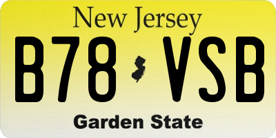 NJ license plate B78VSB