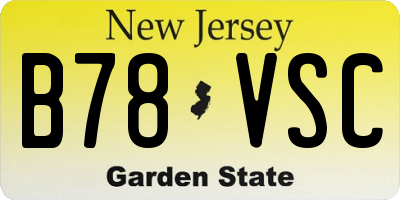 NJ license plate B78VSC