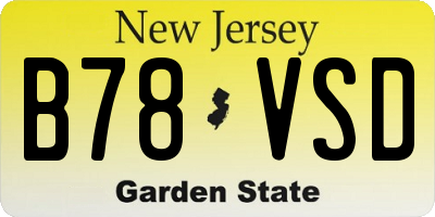 NJ license plate B78VSD