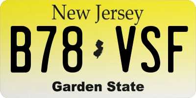 NJ license plate B78VSF