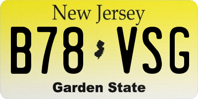 NJ license plate B78VSG