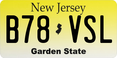 NJ license plate B78VSL