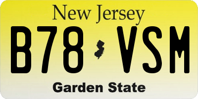 NJ license plate B78VSM