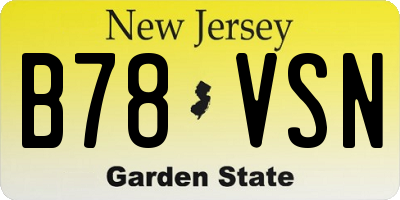 NJ license plate B78VSN